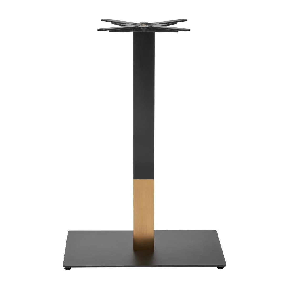 Boston Sleek Small Rectangular Mid Height Table Base Black & Gold