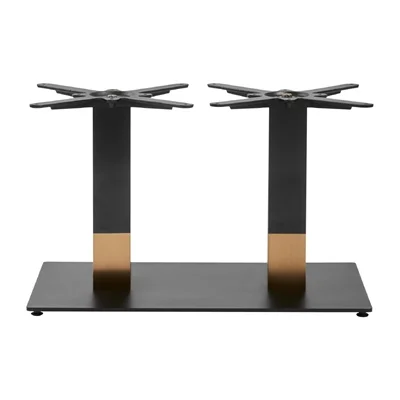 Boston Sleek Large Rectangular Coffee Table Base Black & Gold - Image 1