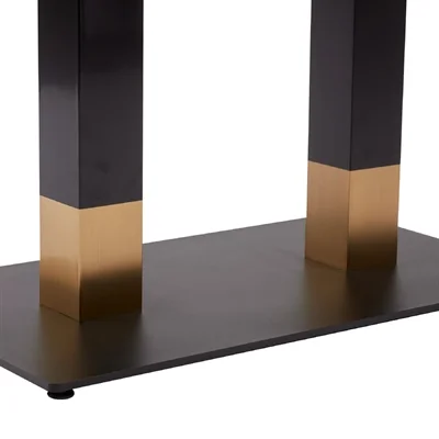 Boston Sleek Large Rectangular Coffee Table Base Black & Gold - Image 2