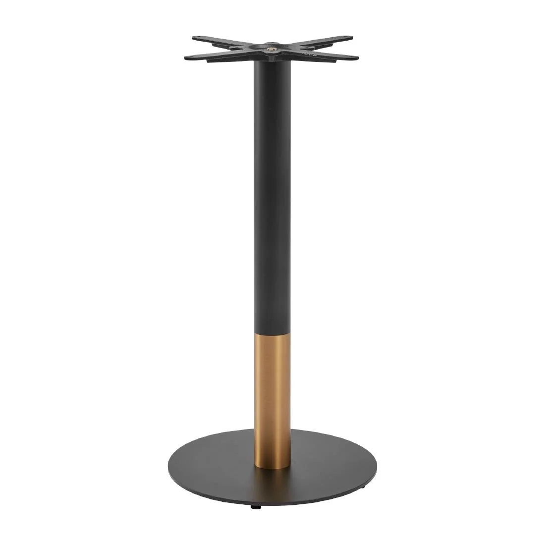Boston Sleek Small Round Mid Height Table Base Black & Gold