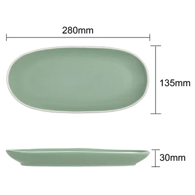 Olympia Chia Oval Plates Green 280x135mm (6 Pack) - Image 5
