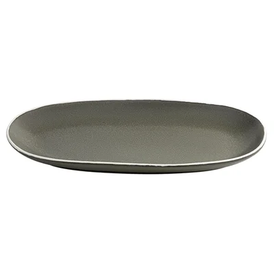 Olympia Chia Oval Plates Charcoal 280x135mm (6 Pack) - Image 1
