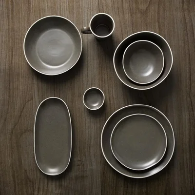 Olympia Chia Oval Plates Charcoal 280x135mm (6 Pack) - Image 6