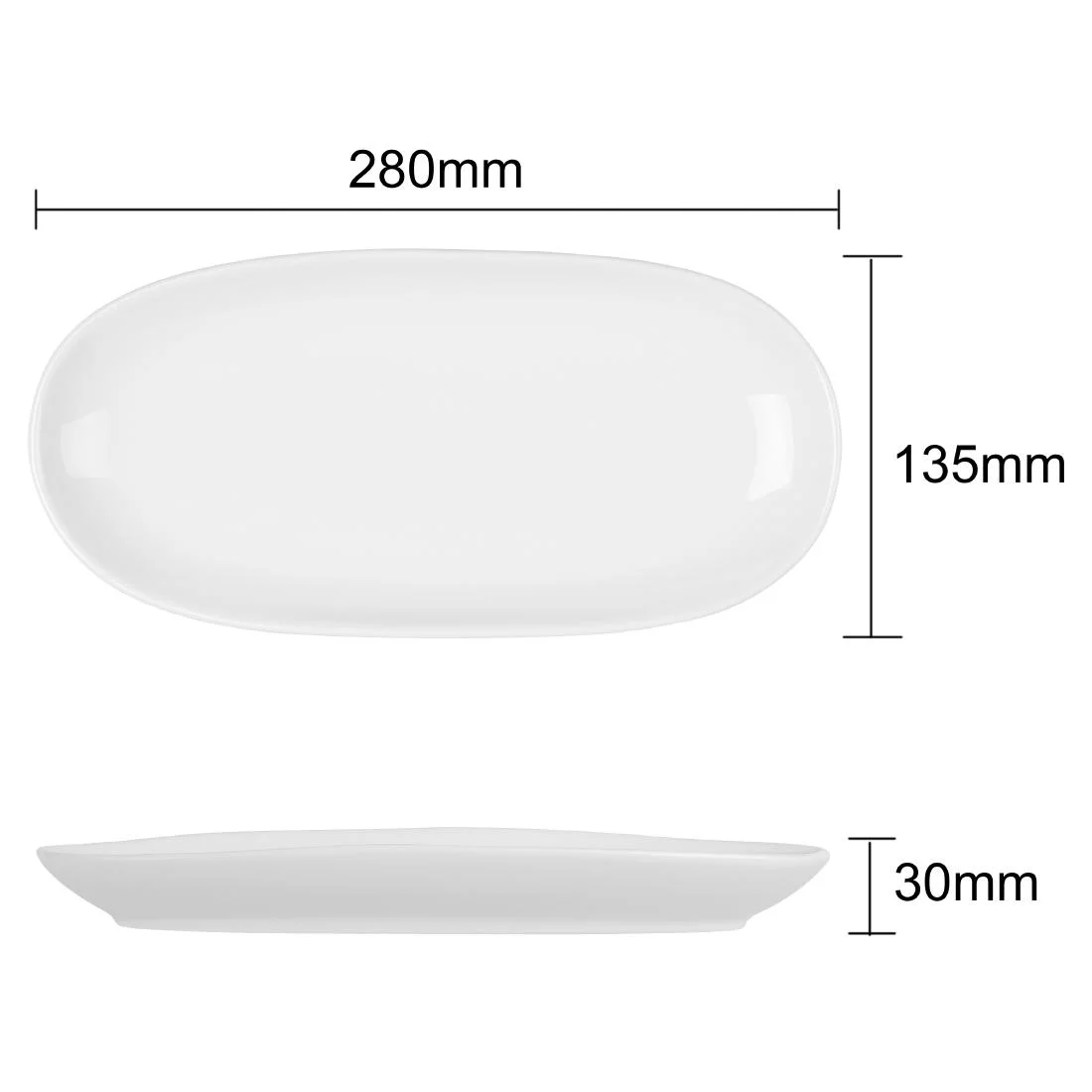 Olympia Chia Oval Plates White 280x135mm (6 Pack) - Image 5