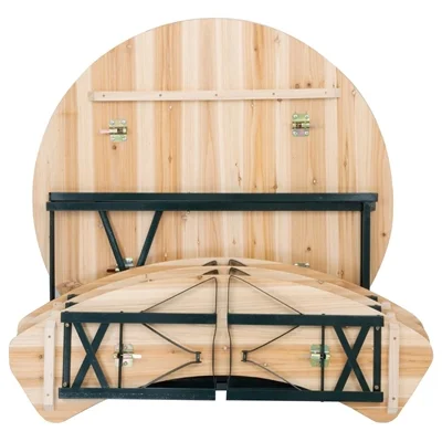 Bolero German Beer Bench and Round Table Set 1670x460mm - Image 2