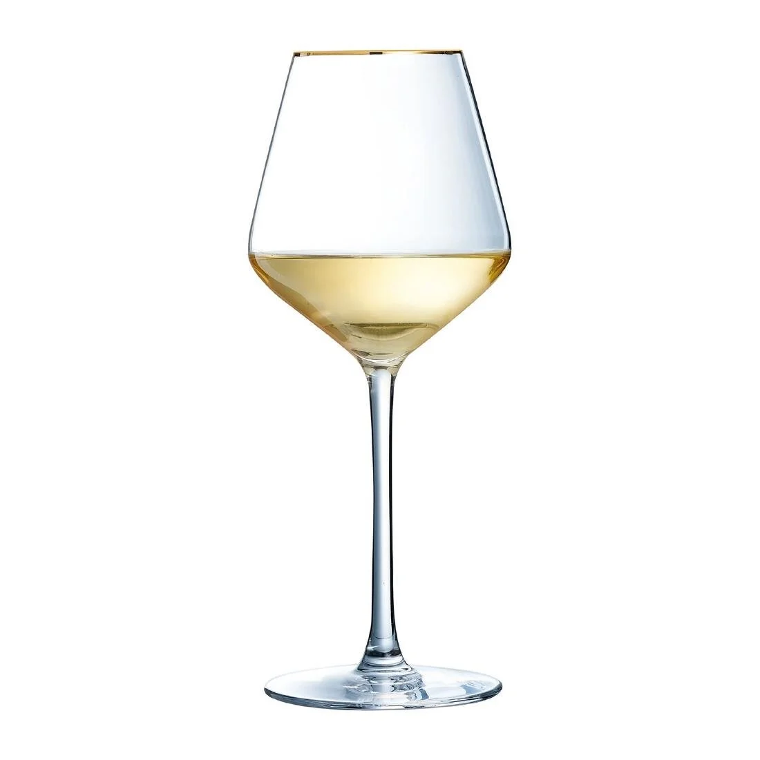 Cristal d'Arques Ultime Gold Band Wine Glasses 380ml (8 Pack) - Image 2