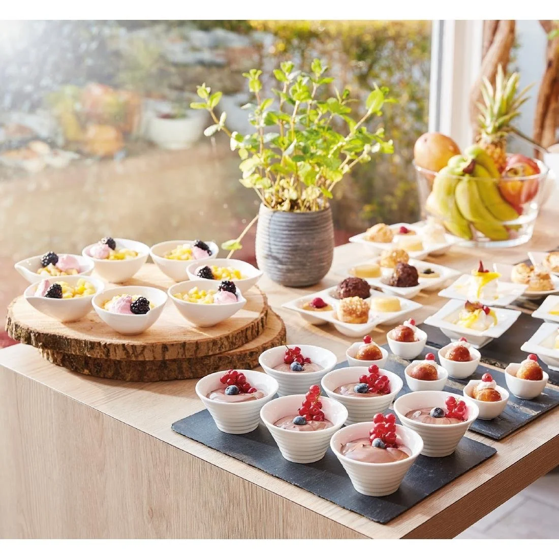 Arcoroc Appetizer Spiral Dishes White 85mm (24 Pack) - Image 3