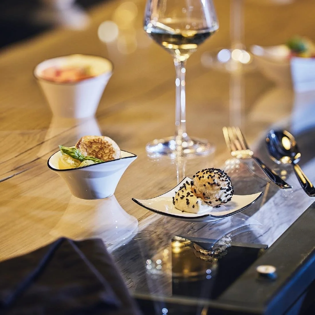 Arcoroc Appetizer Square Small Bowls Black Line 95mm (24 Pack) - Image 6