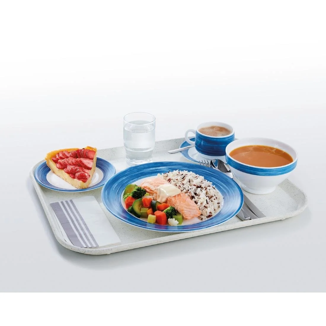 Arcoroc Brush Square Stacking Dishes Blue 110mm (24 Pack) - Image 3