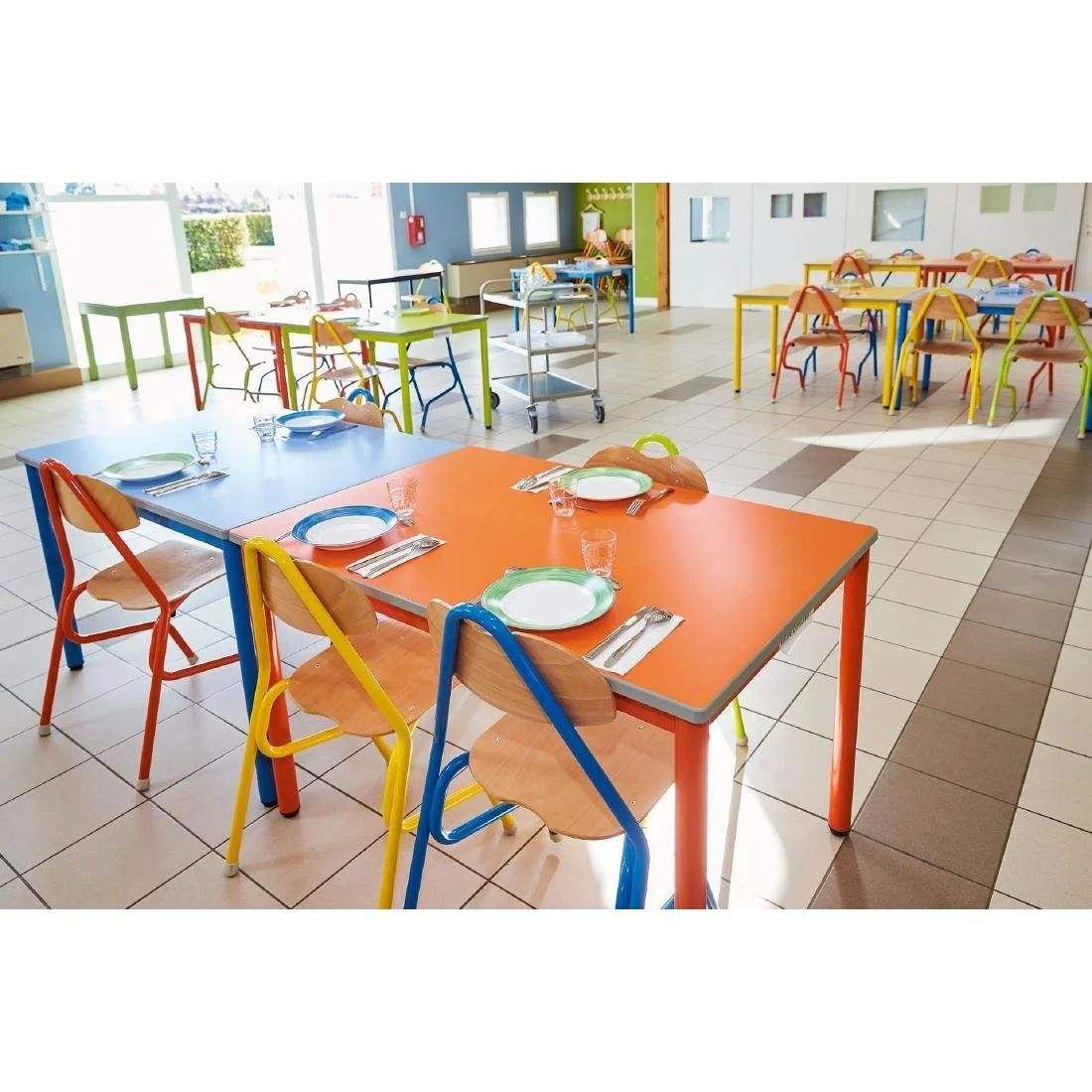 Arcoroc Brush Square Stacking Dishes Blue 110mm (24 Pack) - Image 4