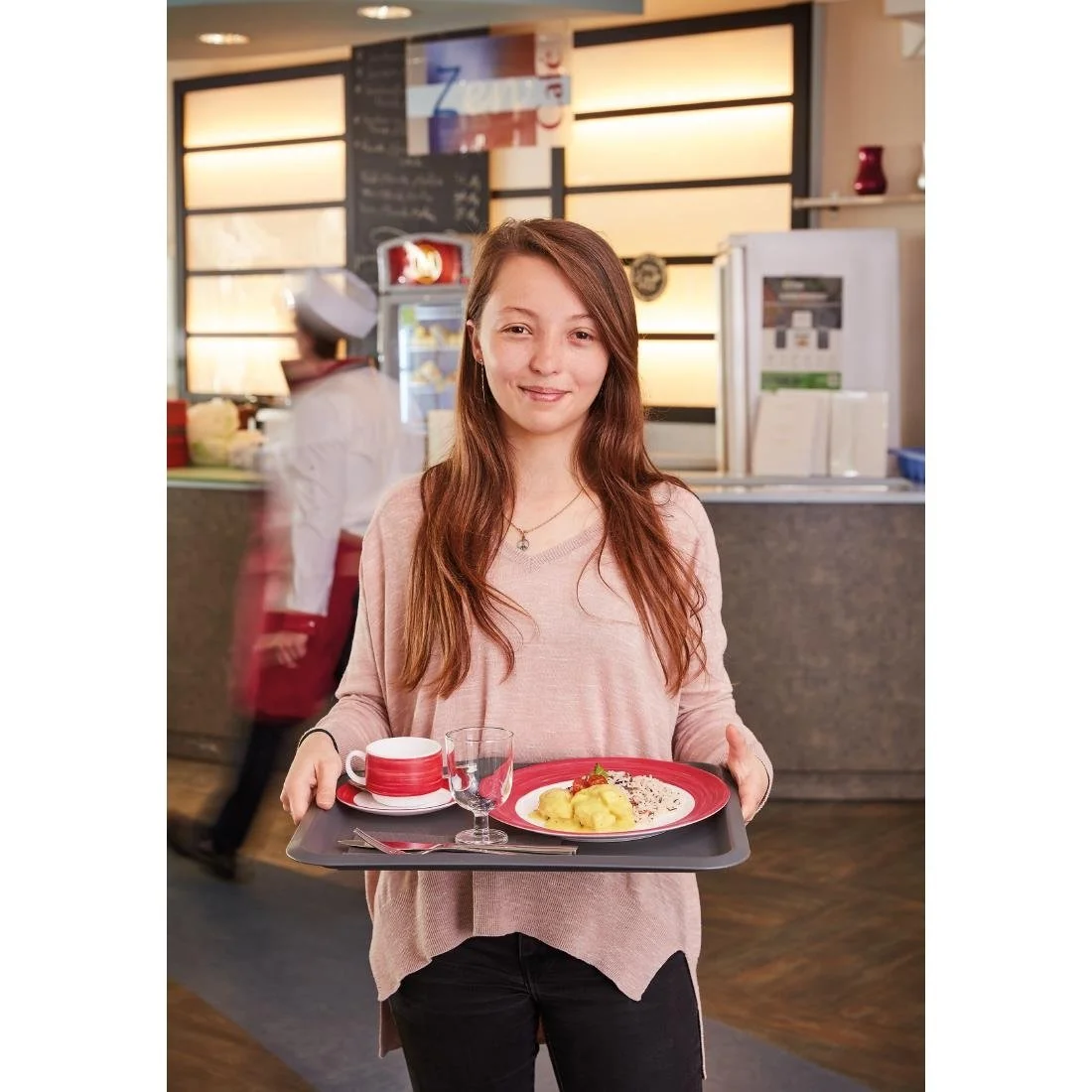 Arcoroc Brush Plates Cherry Red 252mm (12 Pack) - Image 2