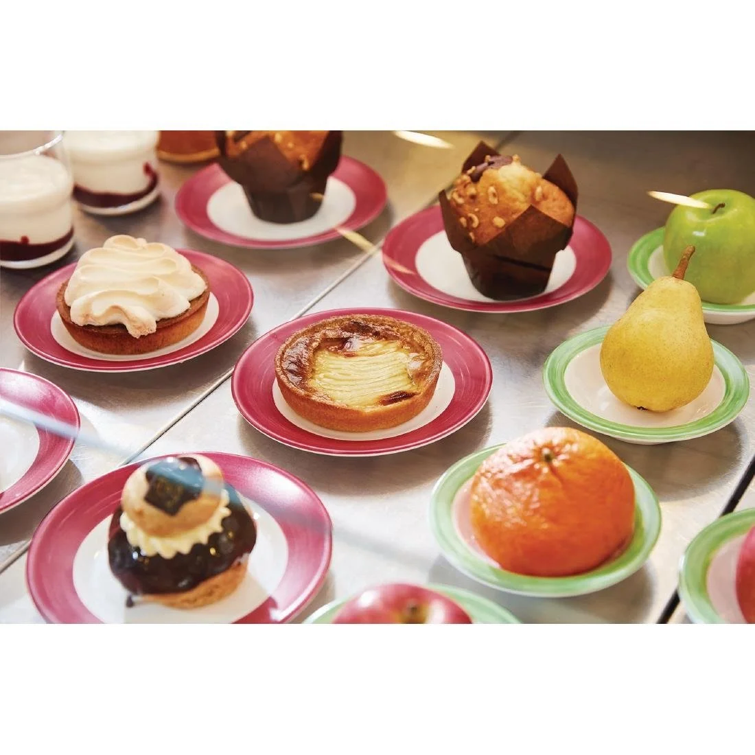 Arcoroc Brush Dessert Plates Green 195mm (12 Pack) - Image 2