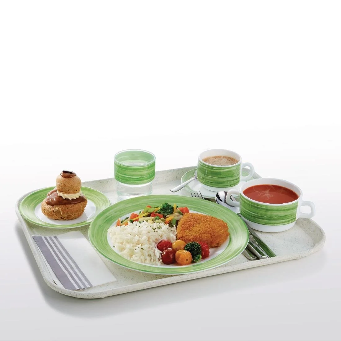 Arcoroc Brush Dessert Plates Green 195mm (12 Pack) - Image 4