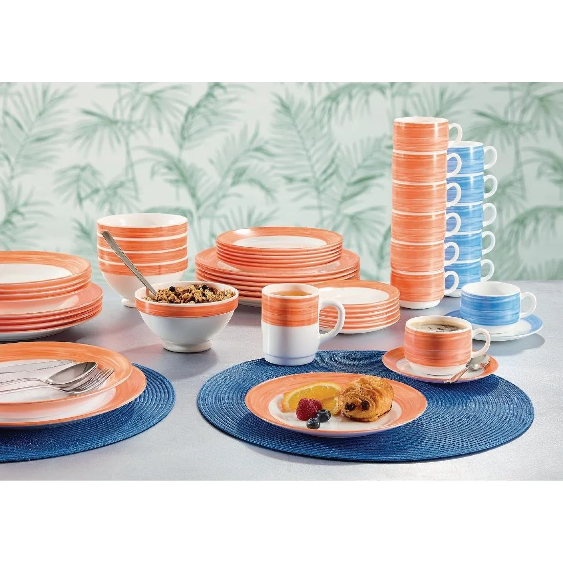 Arcoroc Brush Soup Plates Orange 225mm (12 Pack) - Image 3