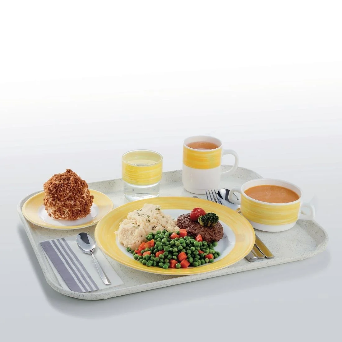 Arcoroc Brush Dinner Plates Yellow 252mm (12 Pack) - Image 3