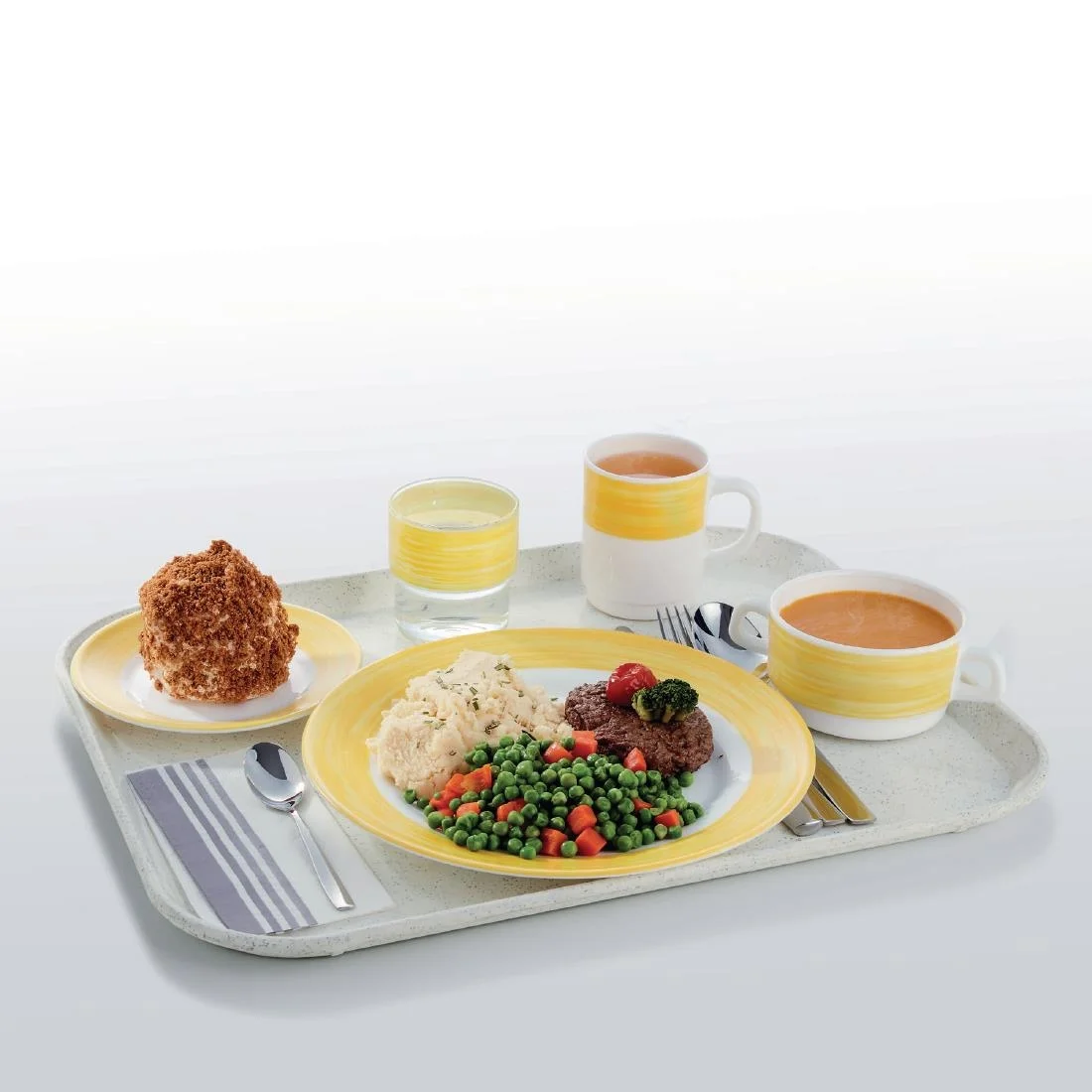 Arcoroc Brush Dinner Plates Yellow 252mm (12 Pack) - Image 3