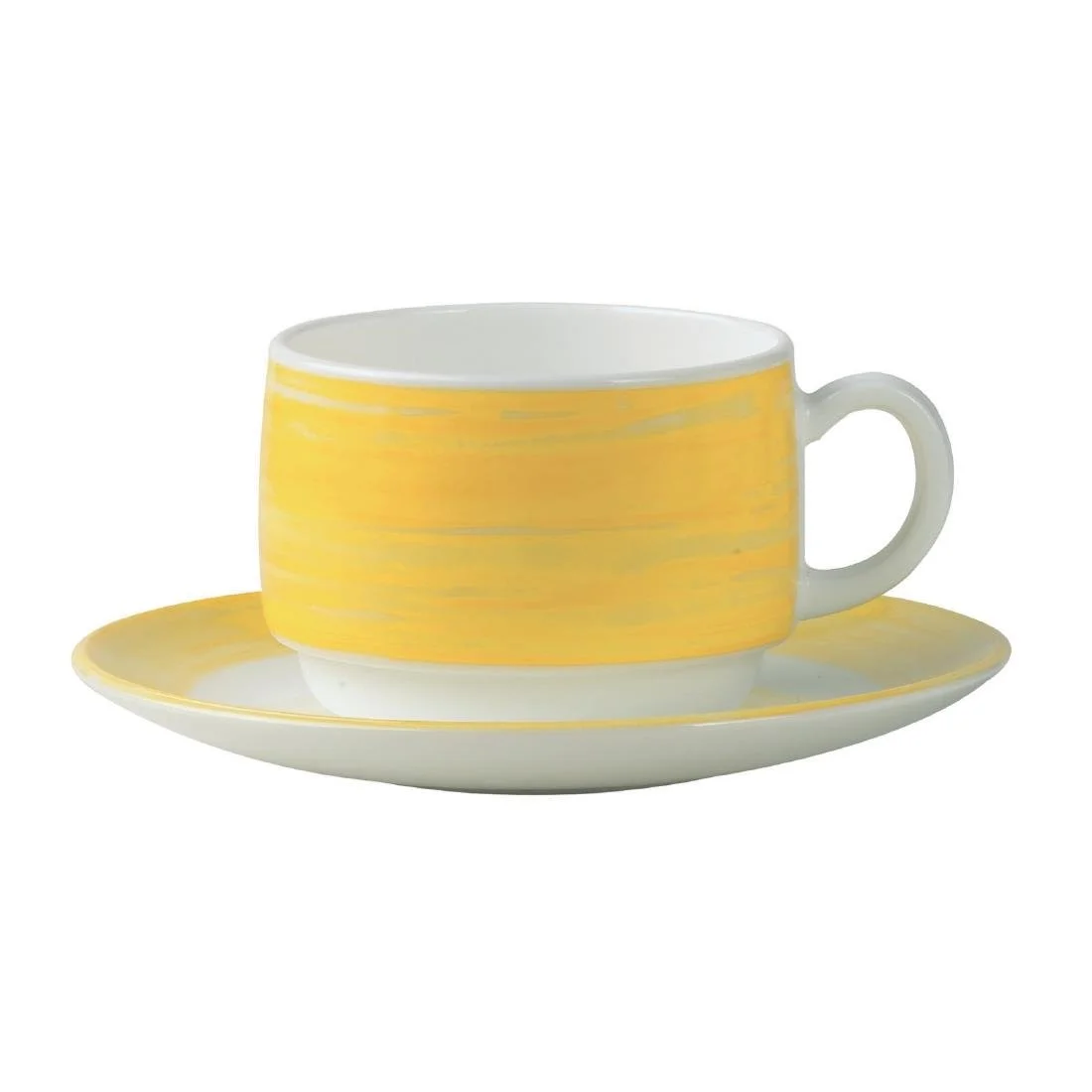 Arcoroc Brush Saucers Yellow 140mm (48 Pack) - Image 1