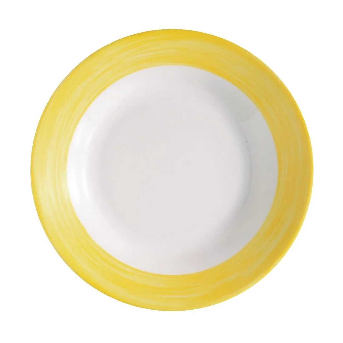 Arcoroc Brush Soup Plates Yellow 225mm (12 Pack) - Image 1