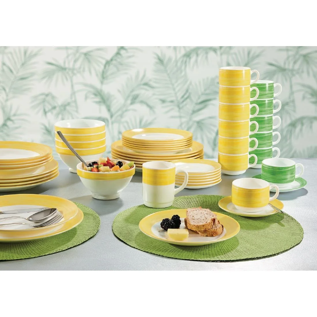 Arcoroc Brush Soup Plates Yellow 225mm (12 Pack) - Image 4