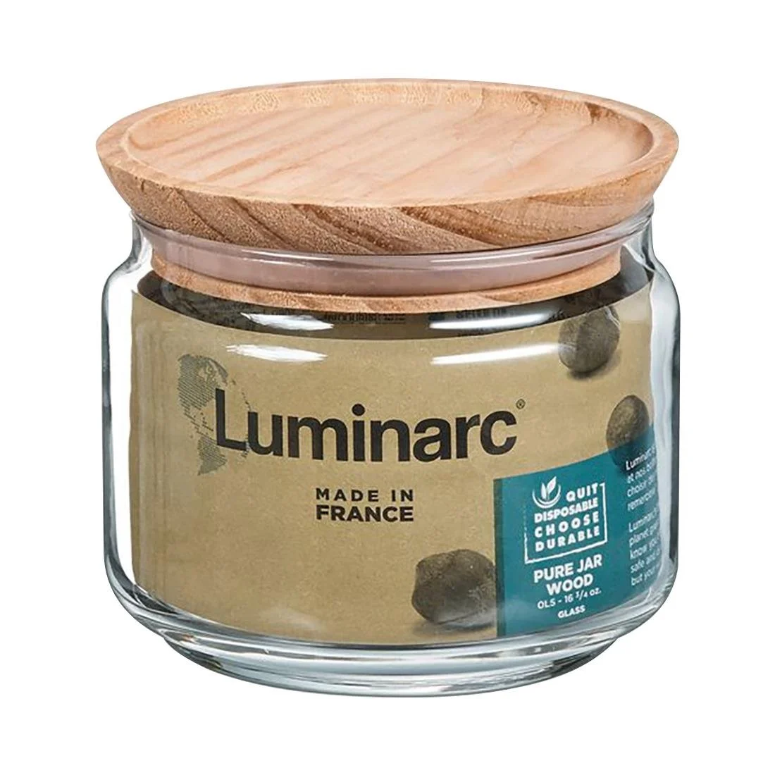 Luminarc Pure Jars & Wood Lids 500ml (6 Pack) - Image 2