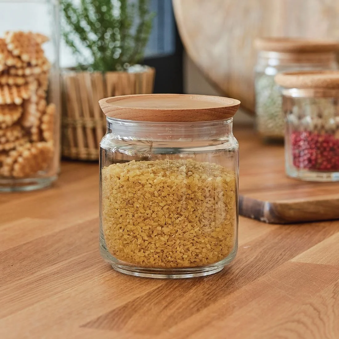 Luminarc Pure Jars & Wood Lids 750ml (6 Pack) - Image 4