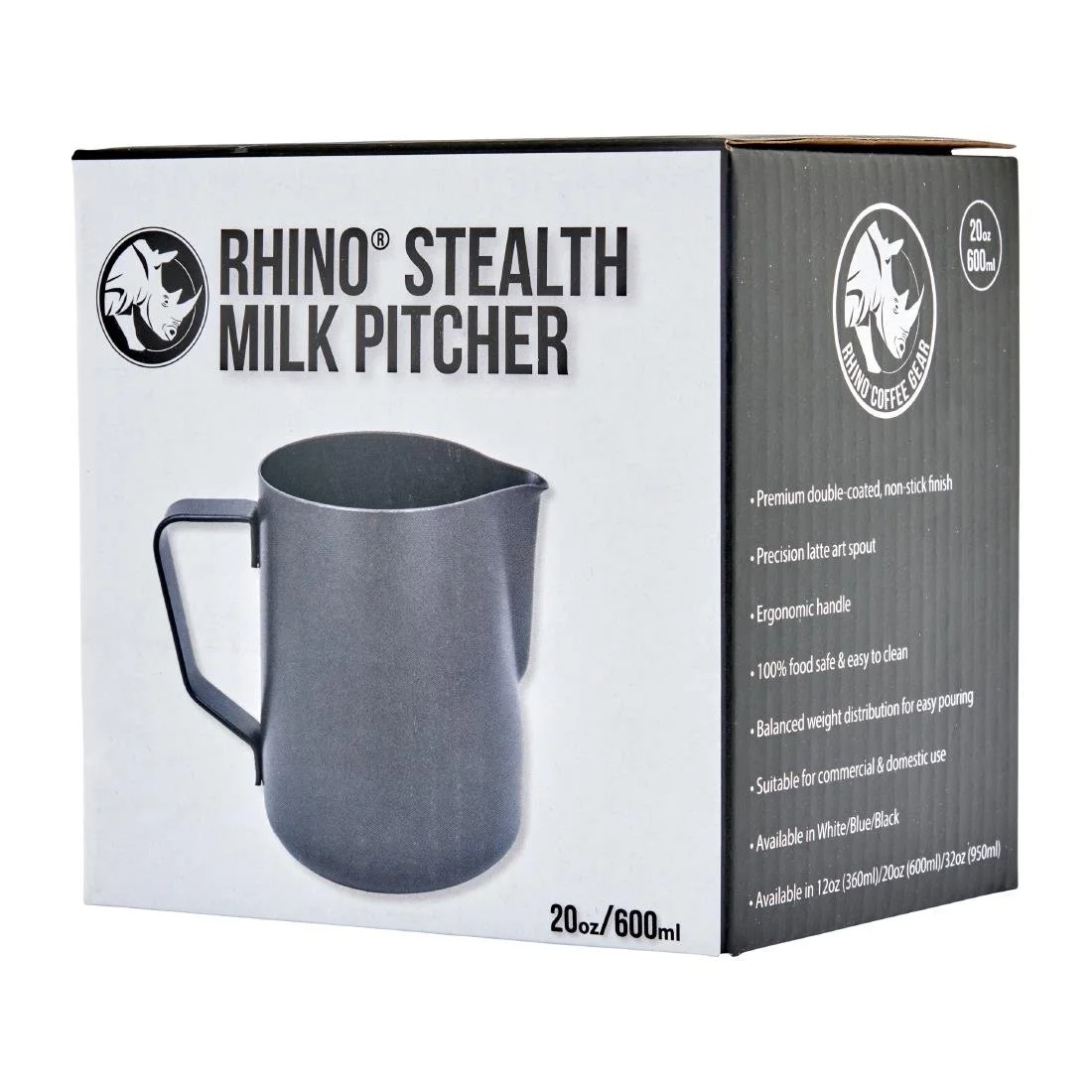Rhino Stealth Milk Pitcher Black 600ml - Image 6