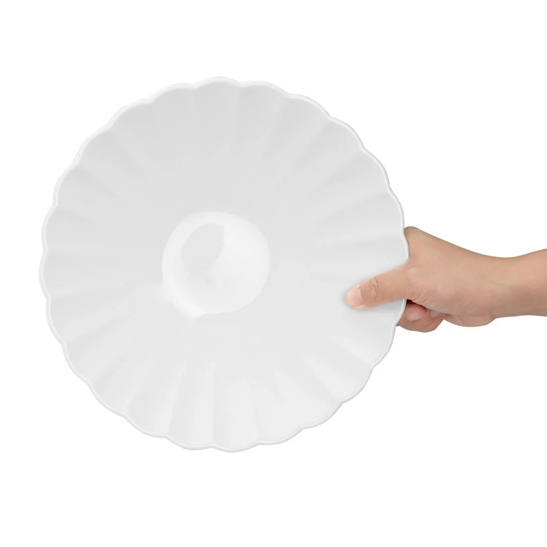 Olympia Bloom Scalloped Pasta Bowls White 260mm (4 Pack) - Image 4