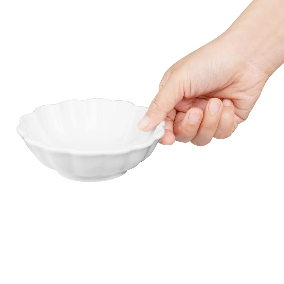 Olympia Bloom Scalloped Small Bowls White 130mm (6 Pack) - Image 4