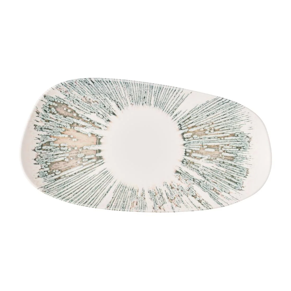 Churchill Lyra Organic Oblong Plates Pink Opal 350x185mm (6 Pack)