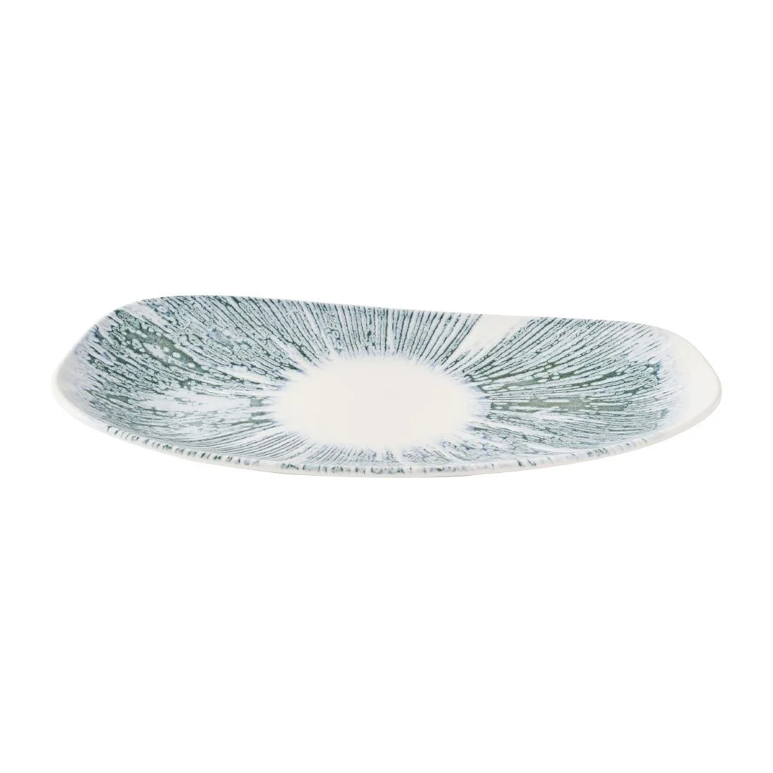 Churchill Lyra Organic Oblong Plates Blue Opal 350x185mm (6 Pack) - Image 2