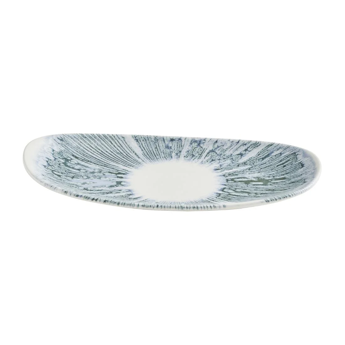 Churchill Lyra Organic Oblong Plates Blue Opal 260x150mm (12 Pack) - Image 2