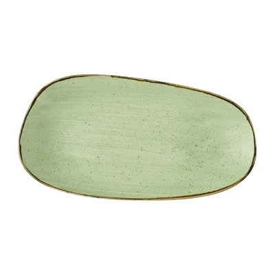 Churchill Stonecast Opal Oblong Plates Sage Green 350x185mm (6 Pack) - Image 1