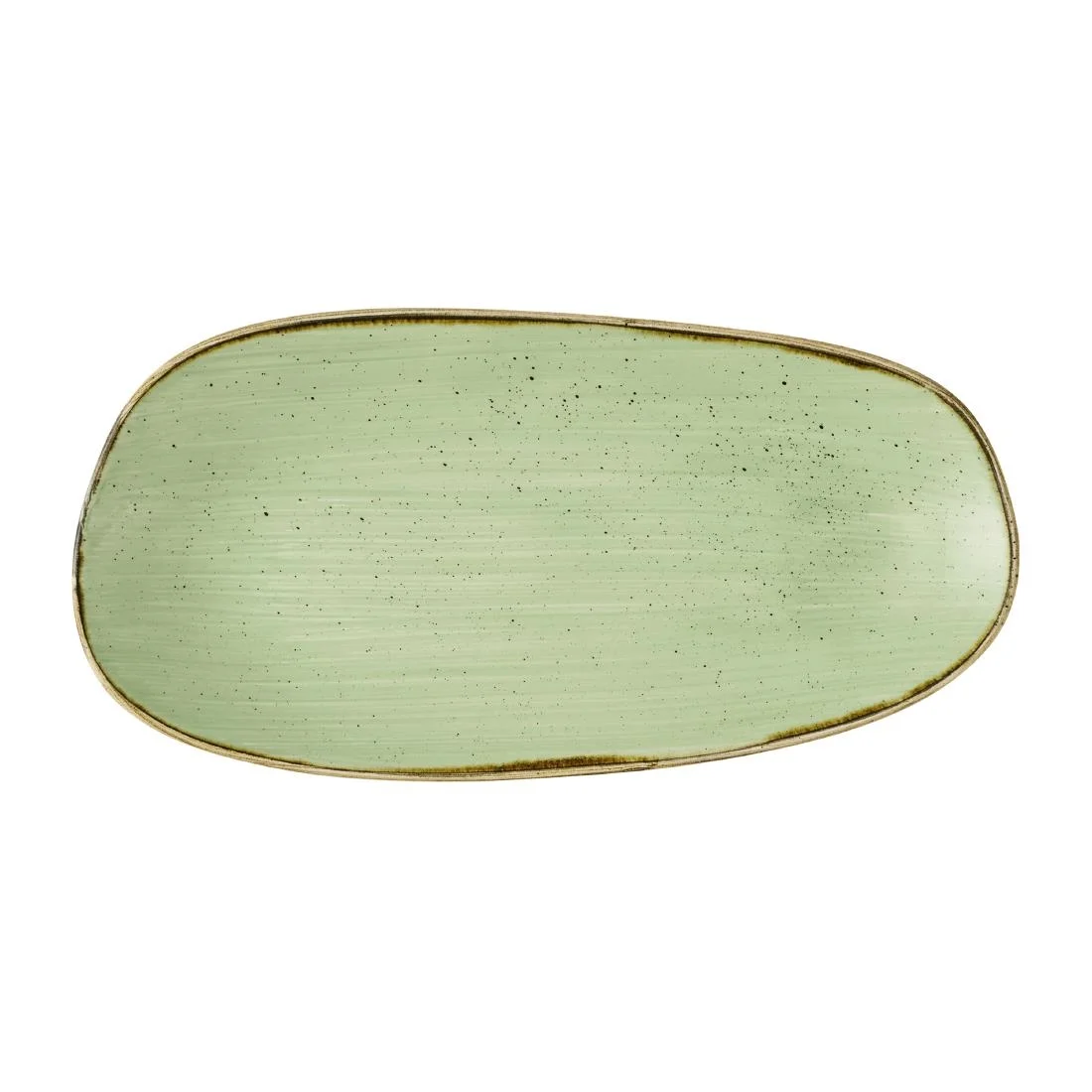 Churchill Stonecast Opal Oblong Plates Sage Green 300x150mm (12 Pack)