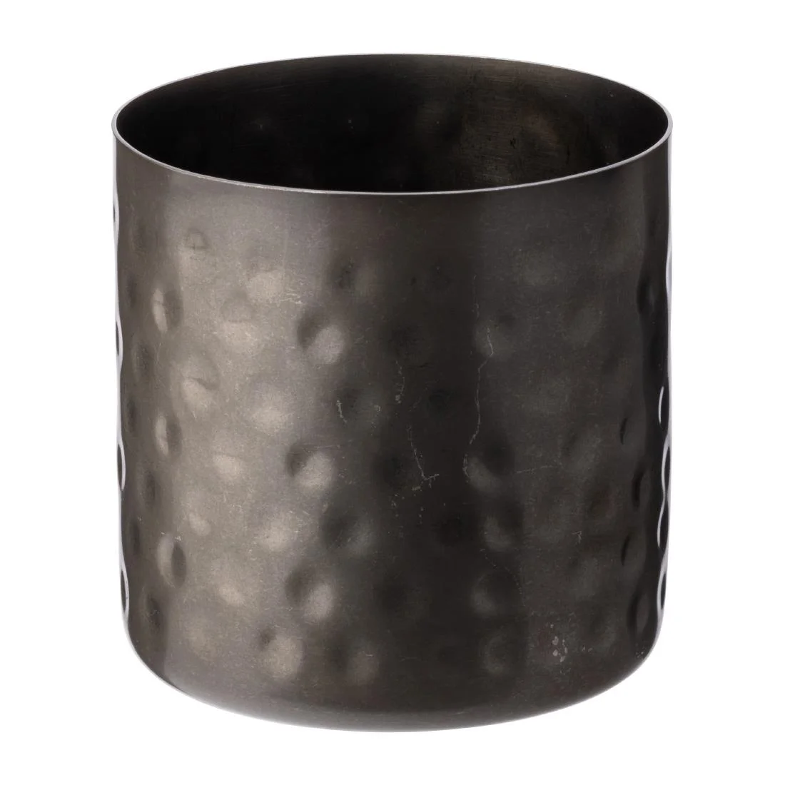 Utopia Vintage Steel Hammered Chip Cups Black 85mm (12 Pack)