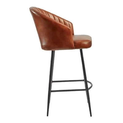Brooklyn Bruciato Leather Bar Stool Tan - Image 2