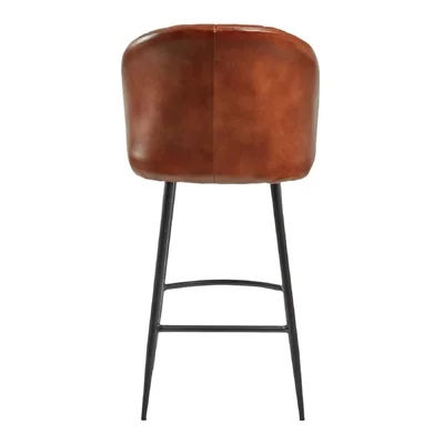 Brooklyn Bruciato Leather Bar Stool Tan - Image 3