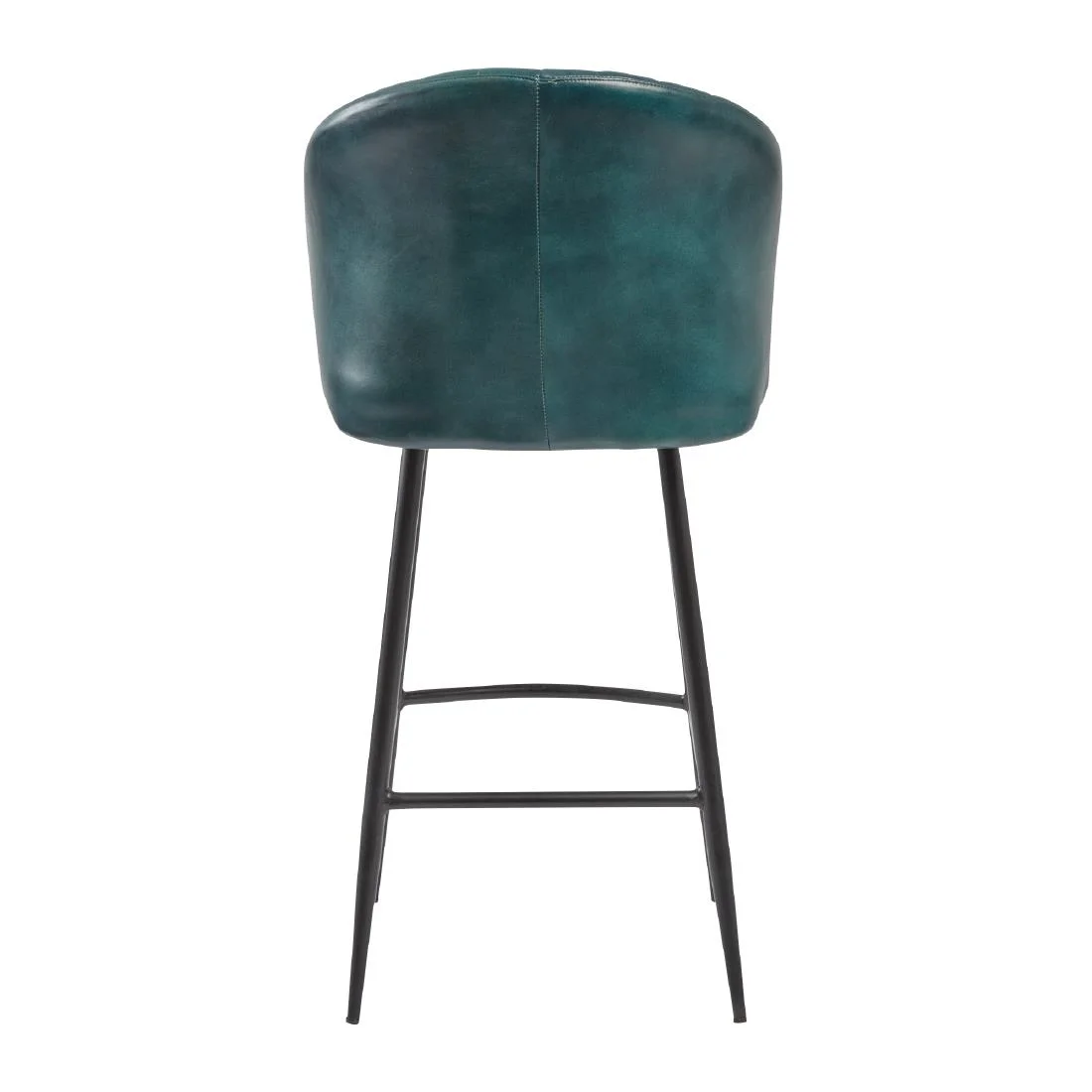 Brooklyn Bruciato Leather Bar Stool Vintage Blue - Image 2