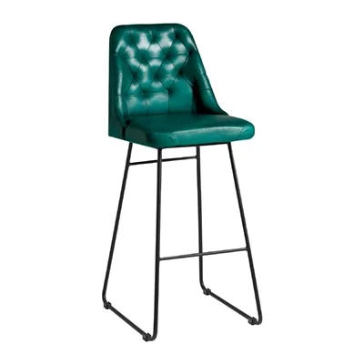Harland Leather Bar Stool Vintage Blue - Image 1