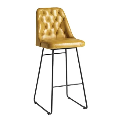 Harland Leather Bar Stool Vintage Gold - Image 1