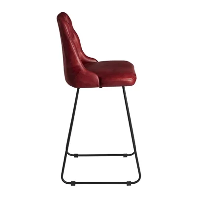 Harland Leather Bar Stool Vintage Red - Image 3