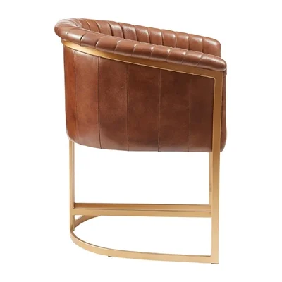Nolan Leather Armchair Pecan Brown - Image 3