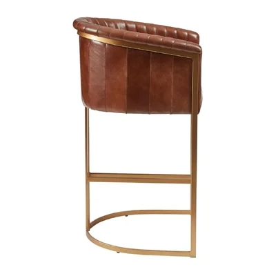 Nolan Leather Bar Stool Pecan Brown - Image 1