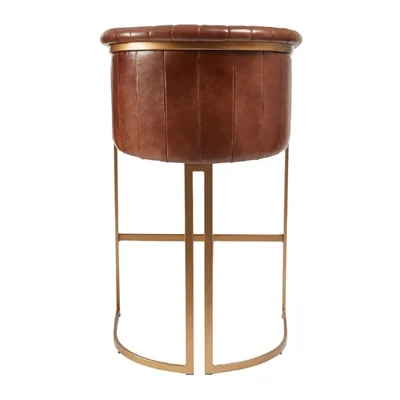 Nolan Leather Bar Stool Pecan Brown - Image 3