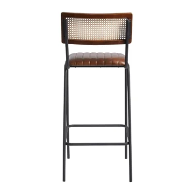 Savanna Leather Bar Stool Pecan Brown - Image 2