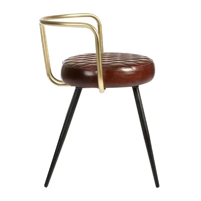 Aulenti Leather Low Cocktail Stool Claret Red - Image 3
