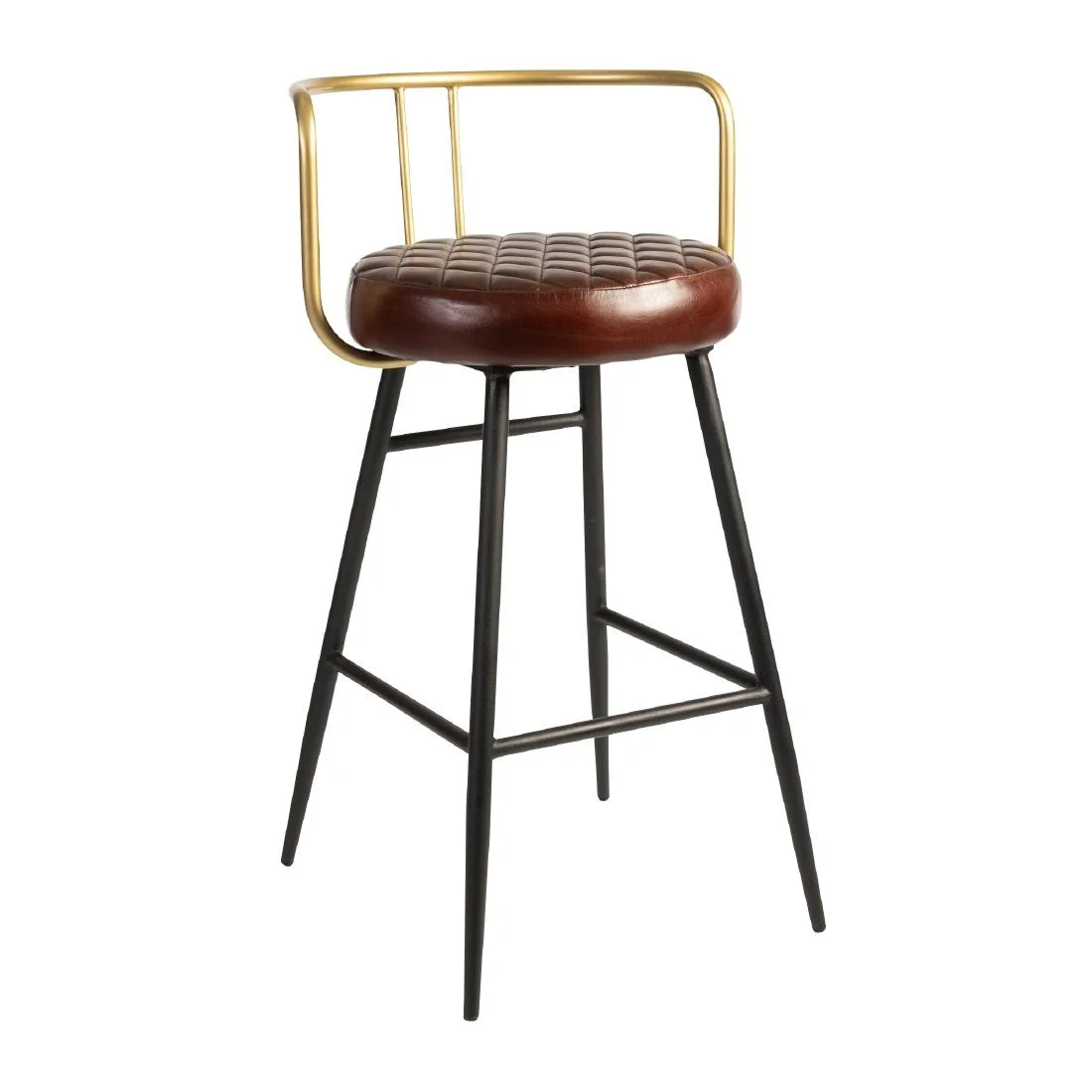 Aulenti Leather Bar Height Cocktail Stool Claret Red