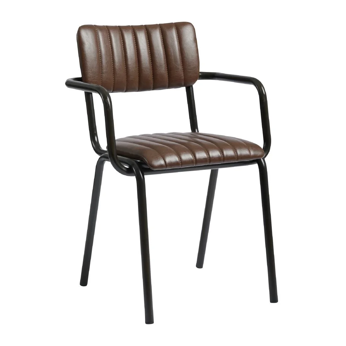 Tavo Stacking Ribbed Armchair Vintage Brown