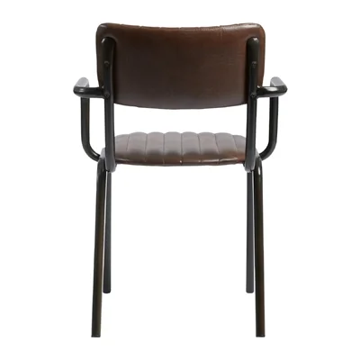 Tavo Stacking Ribbed Armchair Vintage Brown - Image 2