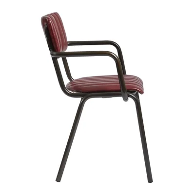 Tavo Stacking Ribbed Armchair Vintage Red - Image 3