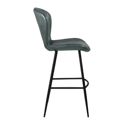 Lars Leather Bar Stool Steel Grey - Image 3